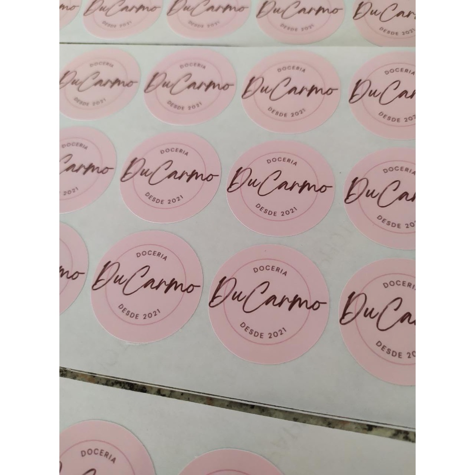 200 Etiquetas Adesivas 3x3 Personalizados Com Recorte