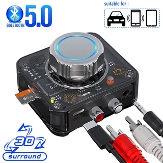 Receptor De Áudio Bluetooth 5.0 3D Estéreo Adaptador Sem Fio Cartão TF RCA 3.5mm AUX Jack Para Carro
