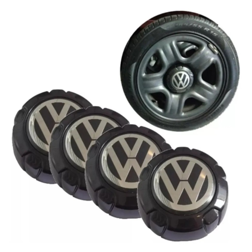 Jogo 4 Calota Centro Roda Saveiro Trooper G5 Aro 13 14 15o