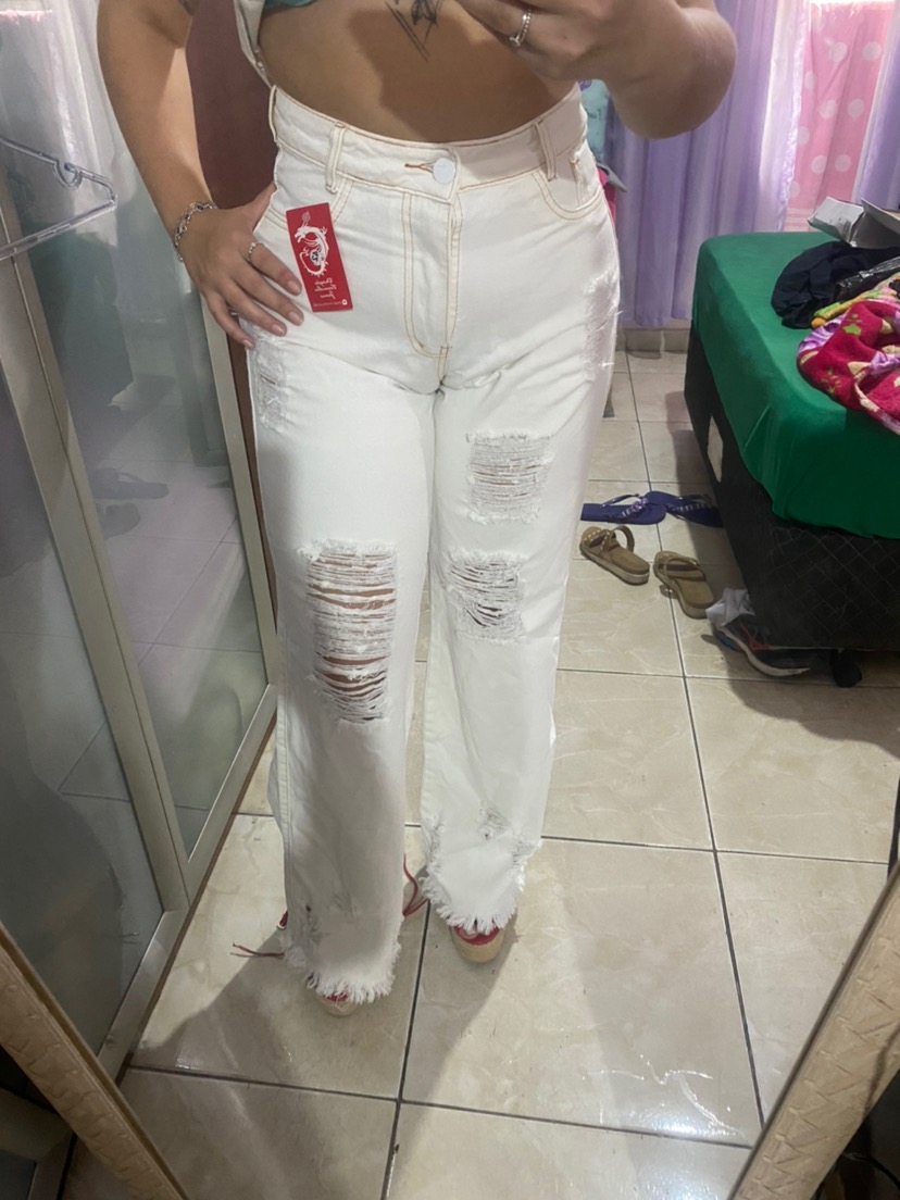 Jeans a zampa in stile workwear effetto Destroyed - Abbigliamento 1AAGQQ