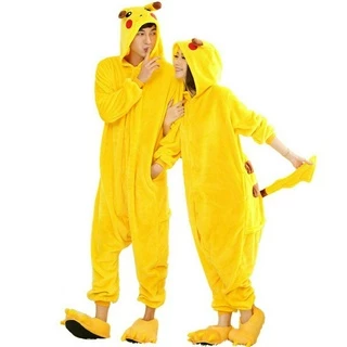 Pijama Pikachu Adulto Capuz 80% Algodão 20% Poliéster Antialérgico A Pronta Entrega