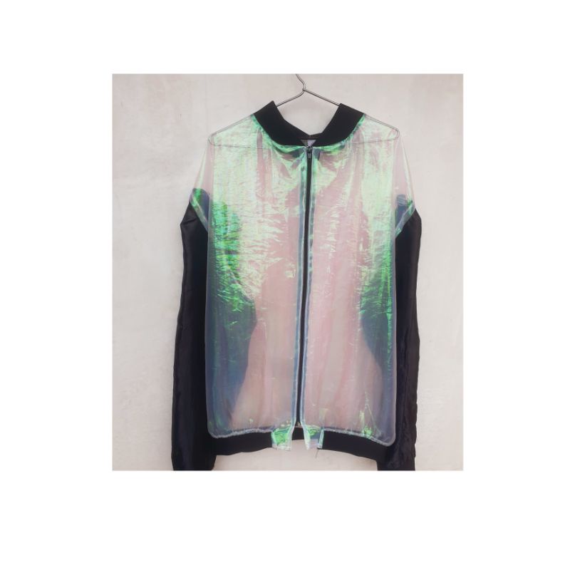 Jaqueta bomber transparente store holografica