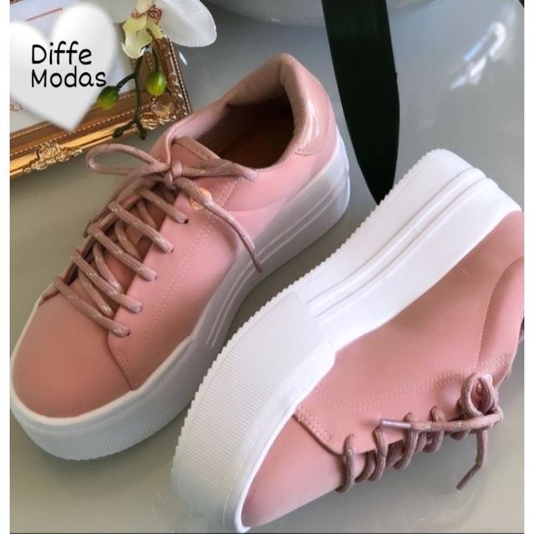 Tênis flatform vizzano microfuros 2024 rosa