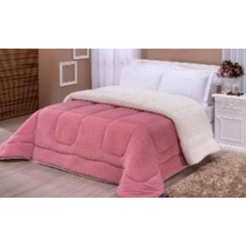 Edredom coberdron Manta sherpa pele de carneiro Casal Queen Size