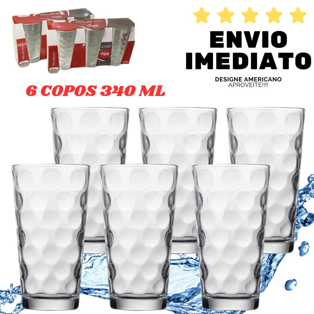 Copos 340 ML Jade Vidro Grosso E Resistente 6 Unidades em Promoção na  Americanas