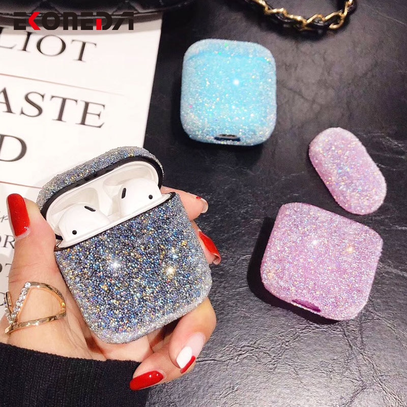 Bling Do Luxo Caso De Diamantes Para Airpods Caso Doce Cores Menina Capa Protetora Para Airpods 2 Airpods Pro Casos De Fone De Ouvido