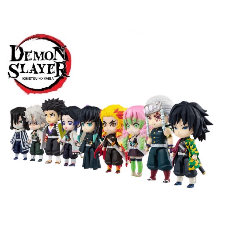 Demon Slayer Figura Anime, Kimetsu No Yaiba Desenhos Animados, Nezuko,  Tanjirou, Zenitsu, Inosuke, Shinobu, Estatueta Miritsu, Brinquedo De Boneca  Decorativa
