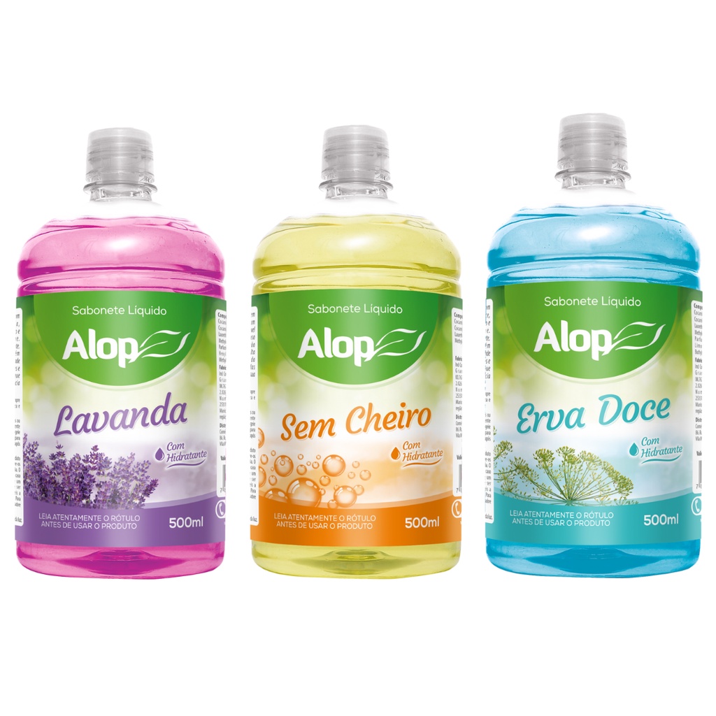 Sabonete Líquido Hidratante 500ml Alop Aromas | Shopee Brasil