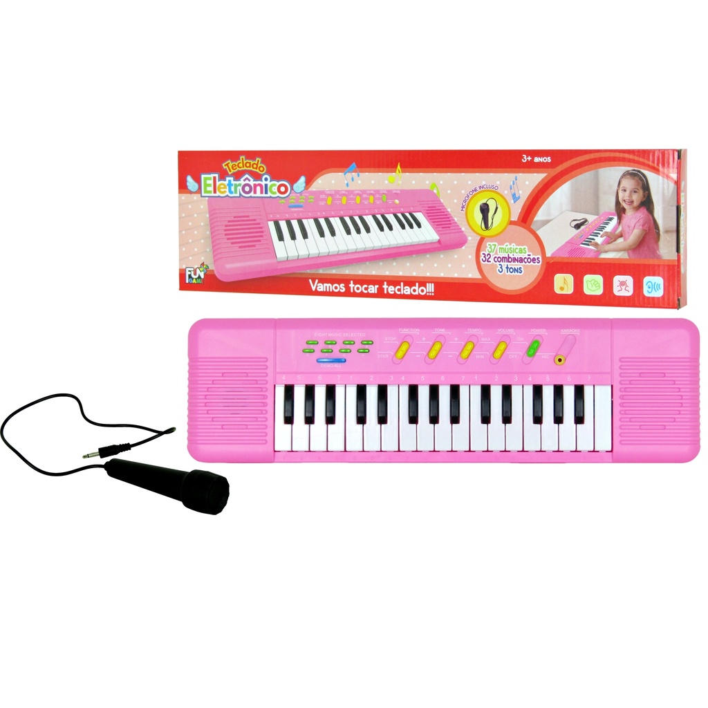 Source Teclado eletrônico infantil 37 teclas piano w/microfone