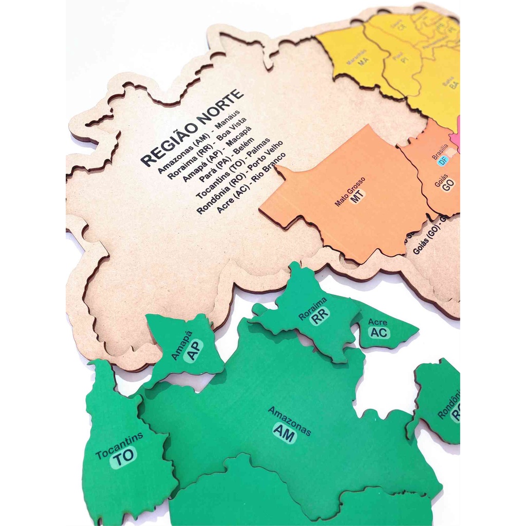 Mapa Brasil - Regiões - Estados E Capitais - Adoleta Brinquedos Educativos