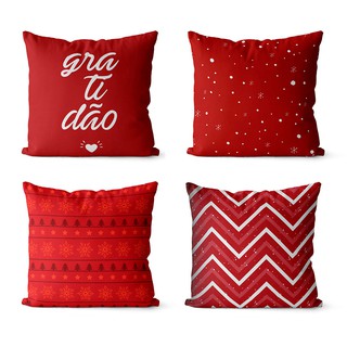 kit 4 capas de almofadas natal