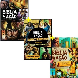 Kit 3 LIVROS Bíblia Em Ação + Devocional + Manual Da Bíblia Em Ação