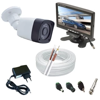 Kit Cftv 1 Câmera Infravermelho Full Hd 2.0 Mp+ Monitor Lcd Para Acompanhamento das imagens