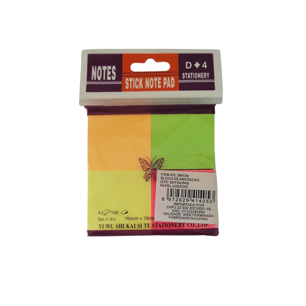 Bloco Adesivo Pequeno Stick Notes c/ 90 folhas | Shopee Brasil