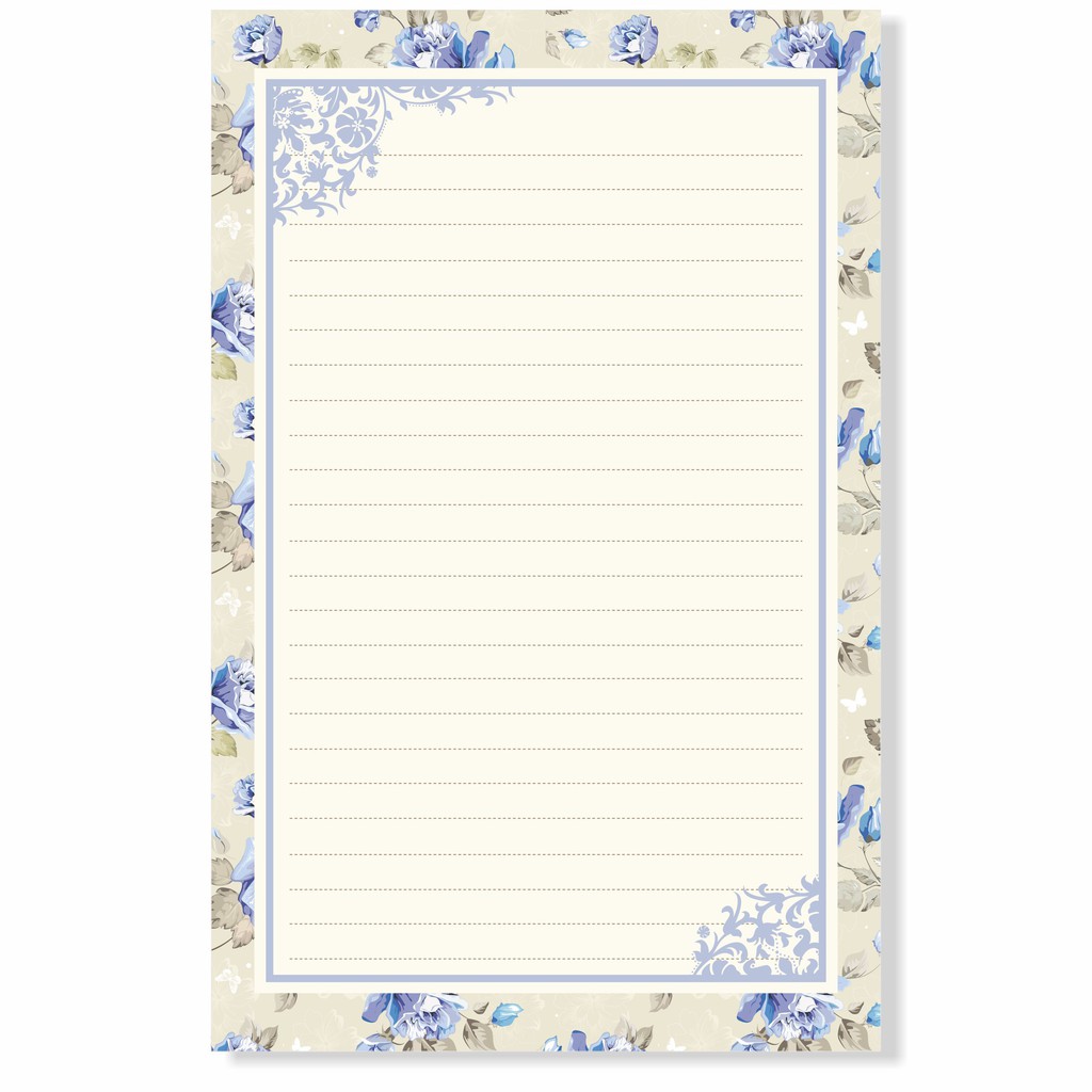 10 unid - Papel de Carta - Azul Hortência