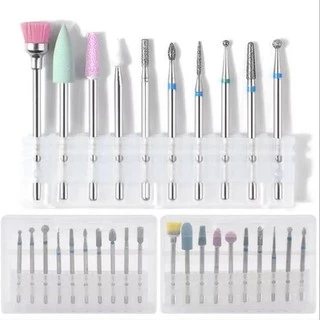 Kit C/10 Brocas Diamantadas Cutilagem Para Manicura Russa