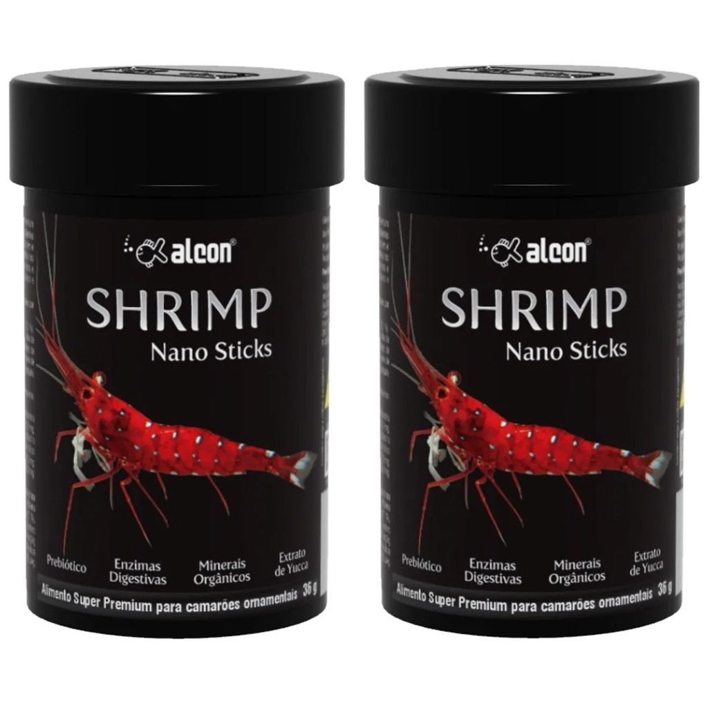 Kit 2 Unid Alcon Shrimp Nano Sticks 36g Alimento P/ Camarões Caridina e Neocaridina