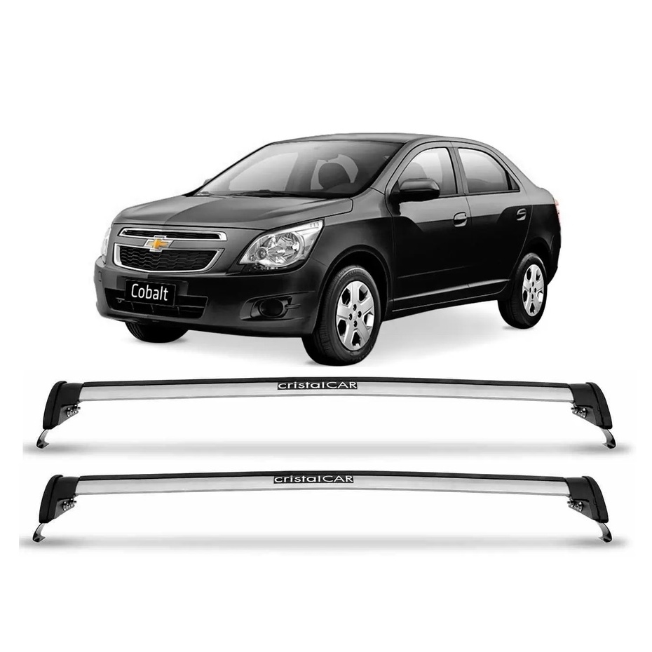 Rack de Teto Chevrolet Cobalt 4 Portas Até 2013 Cristalcar Preto Prata ...