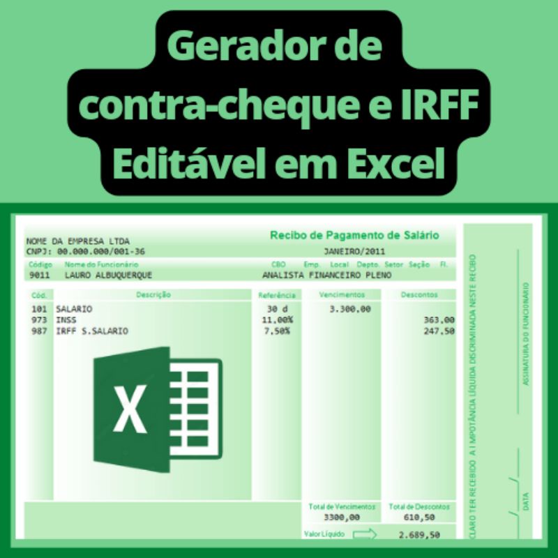 Holerite EditÁvel Em Excel Shopee Brasil 3991