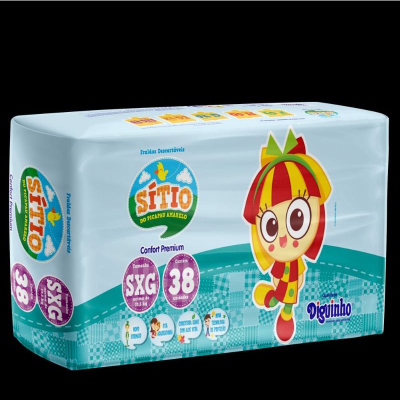 Fralda Sitio do Picapau Amarelo SXG 38 unidades Shopee Brasil