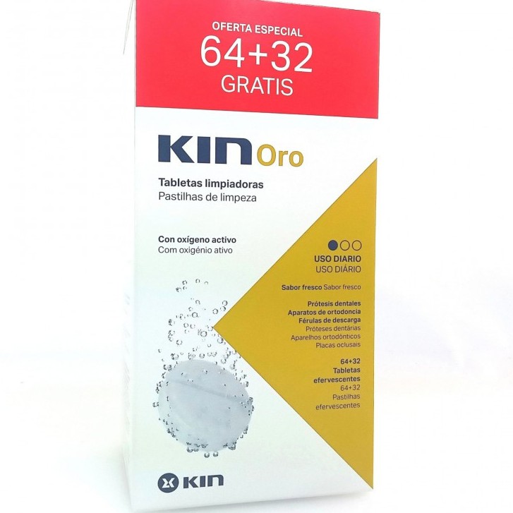 Kin Oro Pastilhas Limpeza Protese e Aparelhos Bucais Pague 64 e leve 96 ...