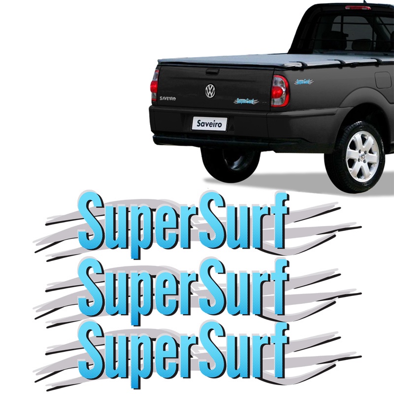 Par Adesivo Super Surf Saveiro Parati Cinza G3 G4 2003 2004 A 2008