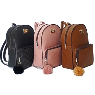 Bolsa Mochila feminina de Couro Sintetico Bolsas femininas de moda *SEM POMPOM*