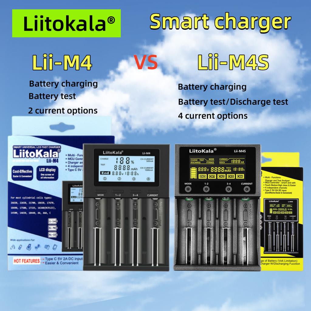 Atacado LiitoKala Lii-M4S 18650 26660 Carregador Com Capacitância/LCD