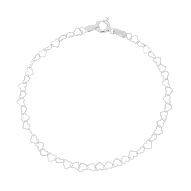 Pulseira Feminina Prata 925 Elo Coração