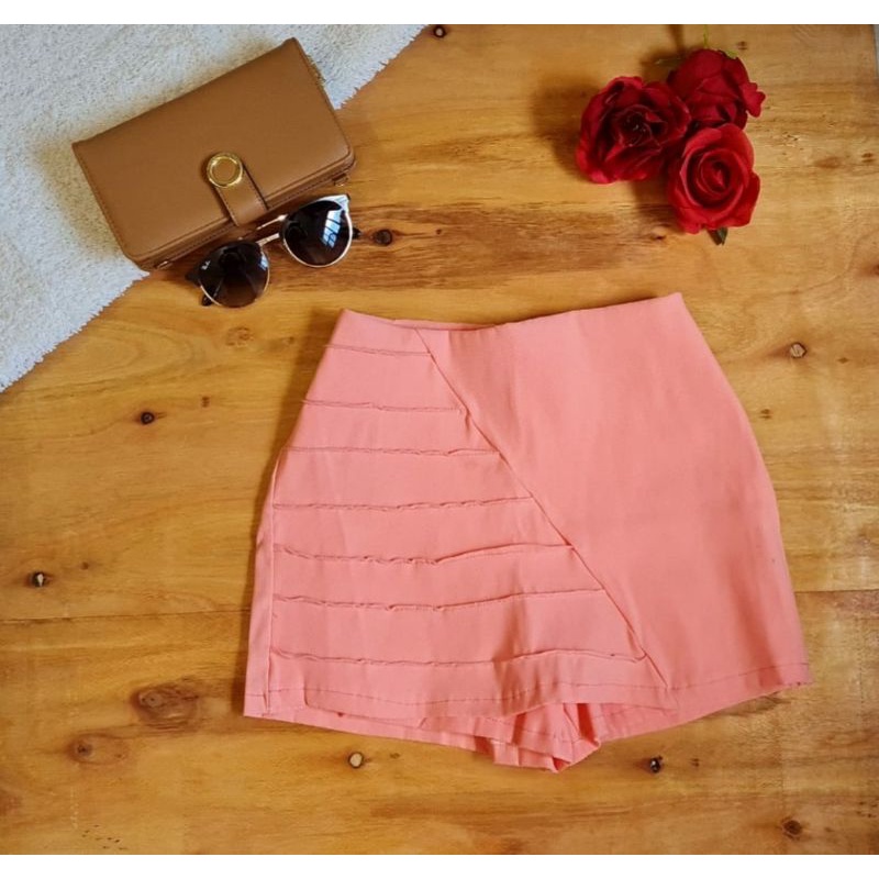 Short saia rosa store bebe