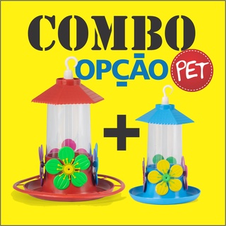 Combo bebedouro beija flor super luxo com poleiro opção pet