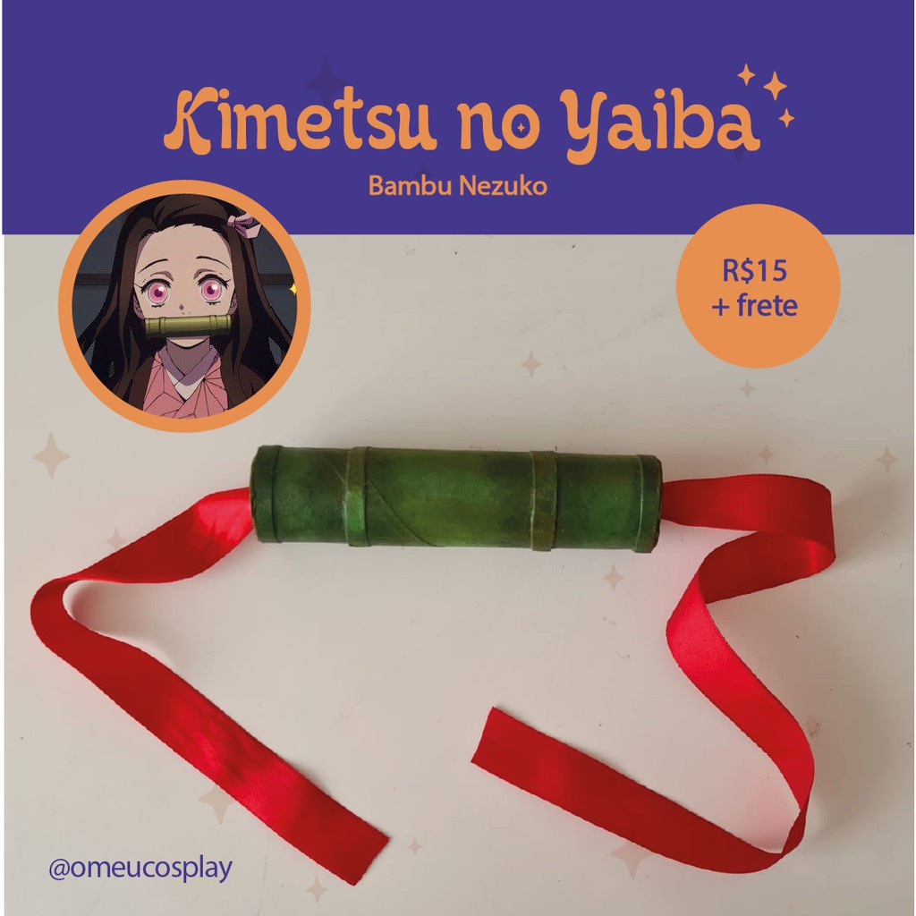 Compra online de Vara de bambu para vedação de anime Kamado Nezuko