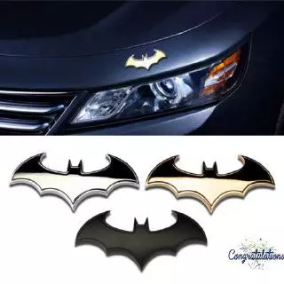 ♥ CON ♥ Adesivo para Carro 3D em Metal com Desenho do Emblema do Batman
