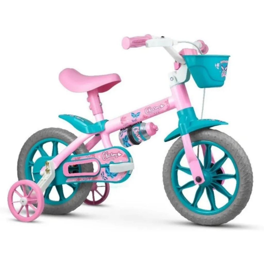 Triciclo Infantil Menina Motinha Charm Nathor Azul E Rosa Baby