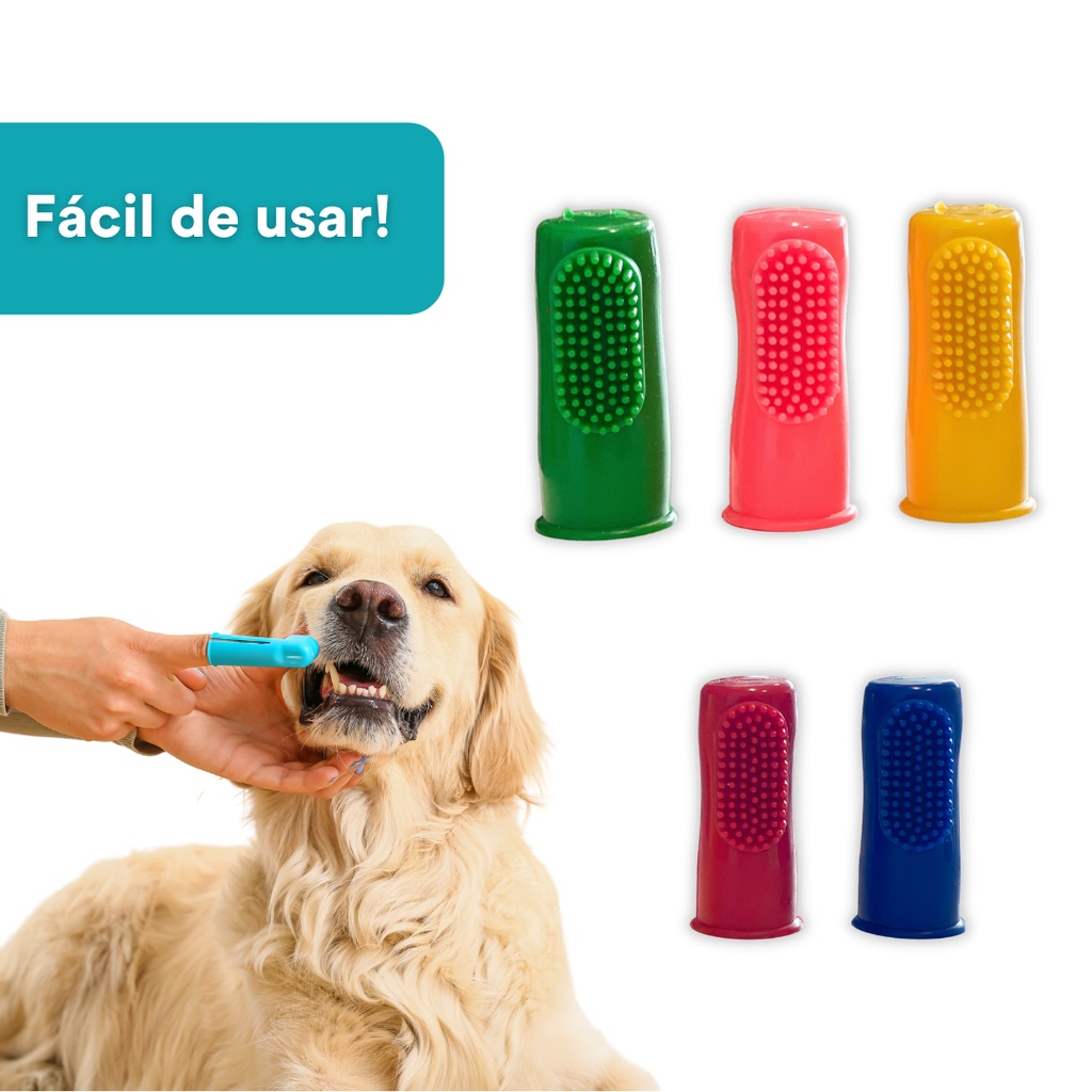 Escova de Dente Flexível, dedeira para cachorro e gato - 1 unidade ...