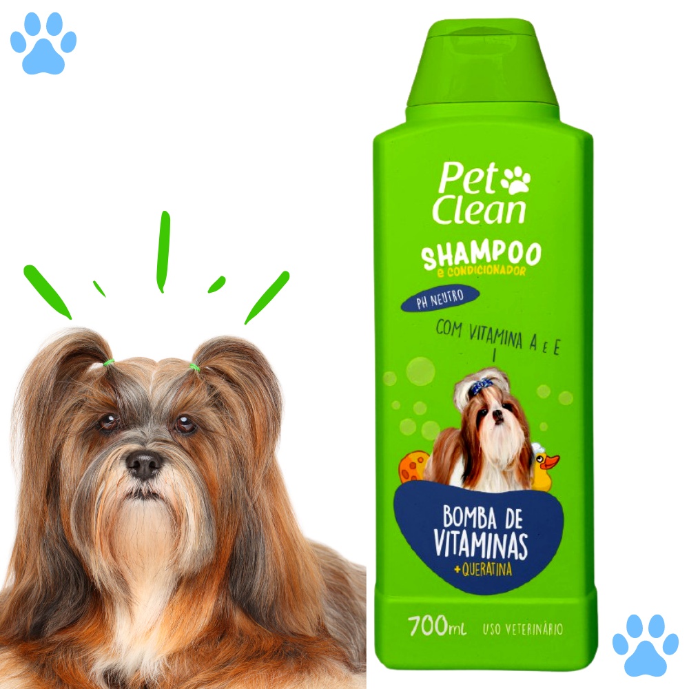 Shampoo e Condicionador para Cachorro e Gato Pet Clean Bomba de
