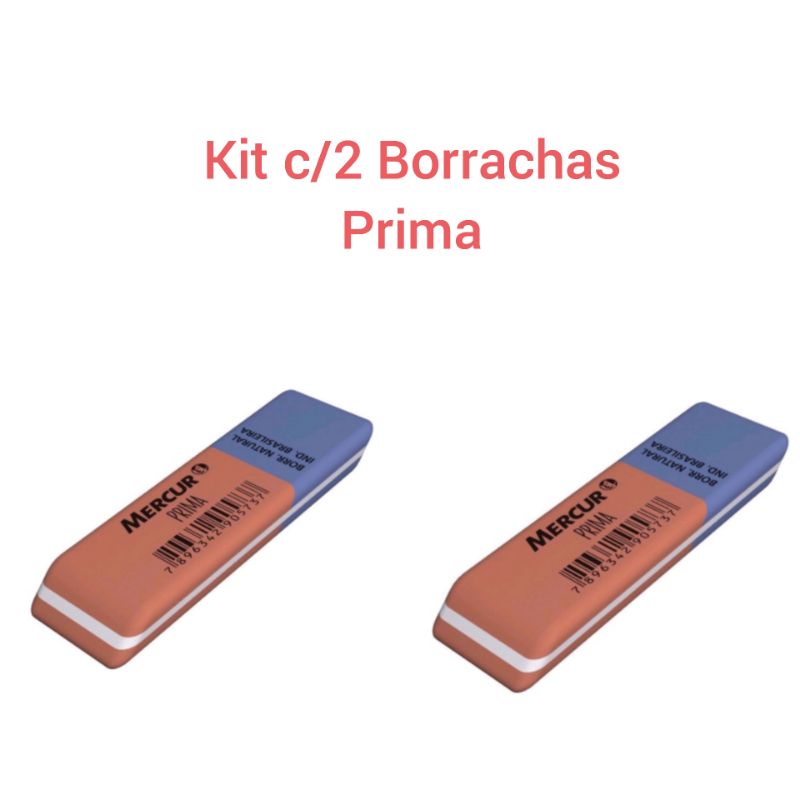 Borracha Mercur Prima Bicolor - Apaga Grafite e Tinta de Caneta ...