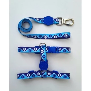 Peitoral H Anti Puxão Azul de patinhas