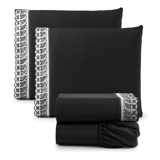 Jogo Lencol Roupa De Cama Leze Casal 4 Pc Percal 180 Fios 100% algodão