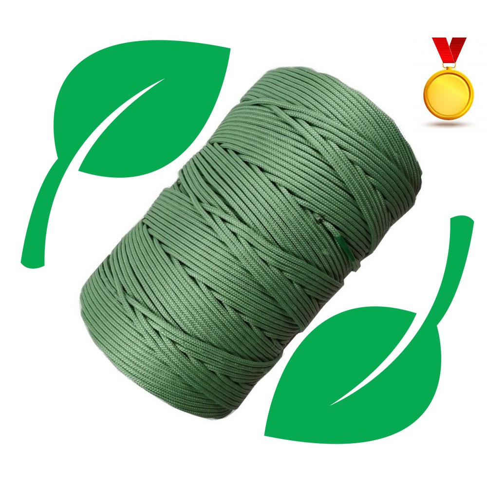 Corda Fina Reforçada pet 4mm Verde Reciclada Ecológica