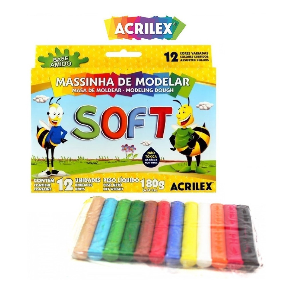 Massinha de Modelar 12 unidades/ jogo da massinha de modelar/ kit ...