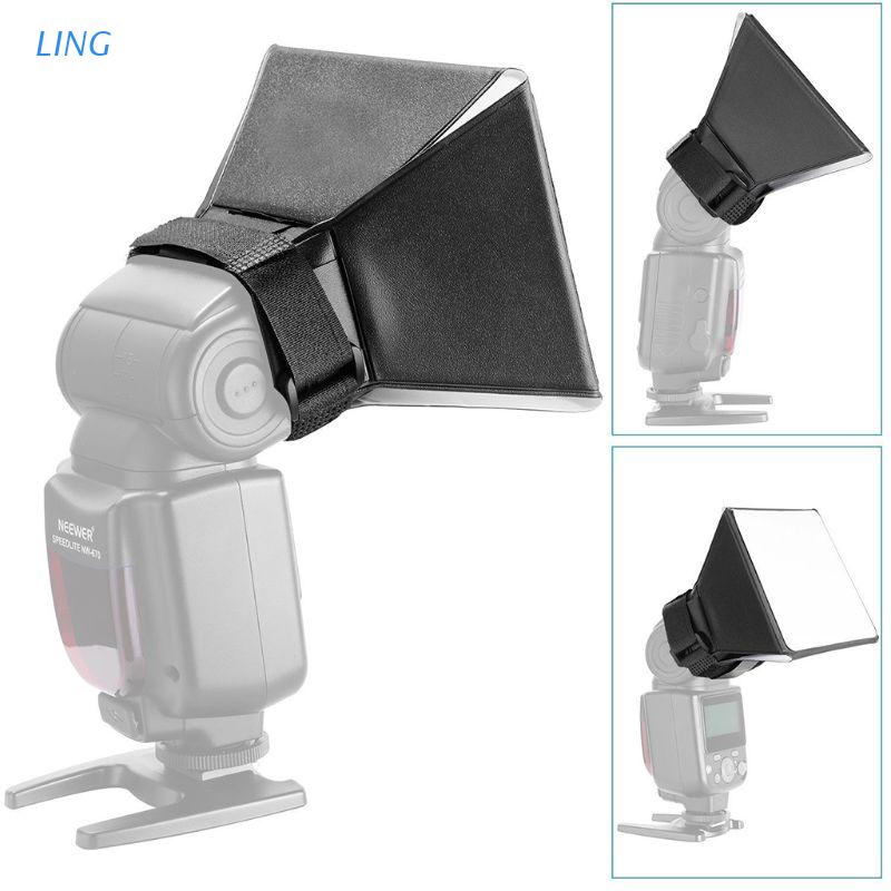Ling Universal Dobrável Flash Softbox Difusor Camera Foto Speedlight ...