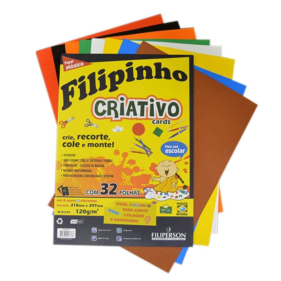 PAPEL FILIPINHO COLOR A4 32 FOLHAS 120g FILIPERSON | Shopee Brasil