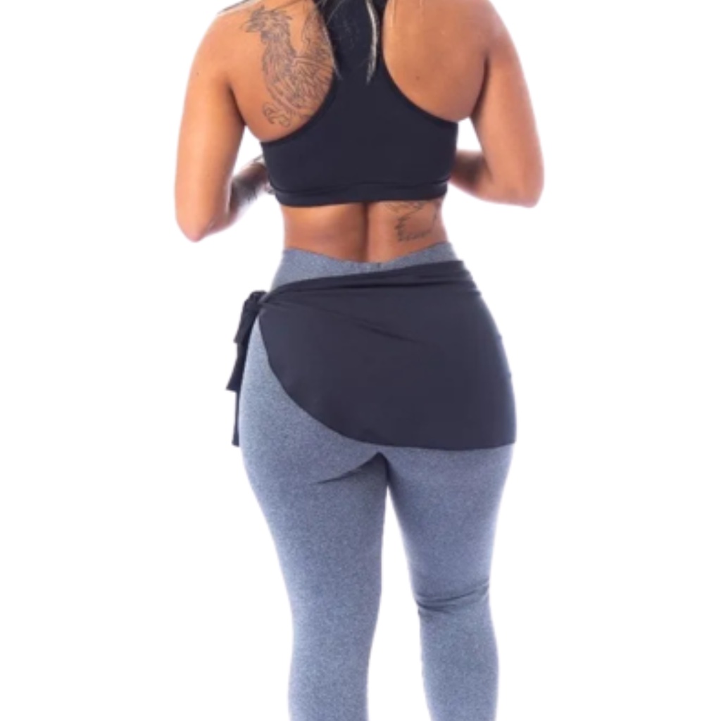 Tapa Bumbum de Amarrar Saia Fitness Vest Legging Academia