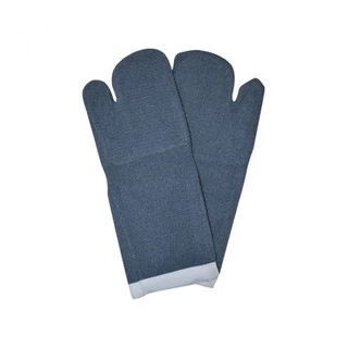 Luva Térmica Mão De Gato Alta Temperatura Grafatex Azul 45cm