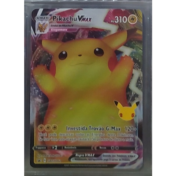 Carta Pokemon Pikachu Vmax Full Art celebrações