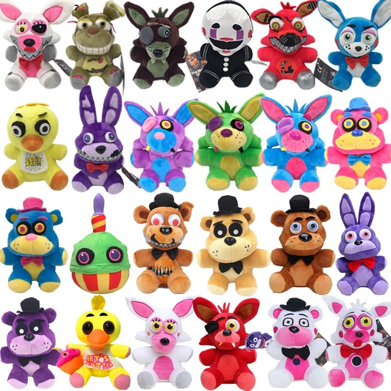 1 Pc Fnaf Brinquedos De Pelúcia Urso Freddy Foxy Chica Palhaço Bonnie Peluche Macio Bichos De Pelúcia Boneca De Brinquedo Para As Crianças Presentes De Natal