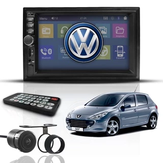 Kit Central Multimídia Mp5 2 Din Bt Espelha Câm Peugeot 307