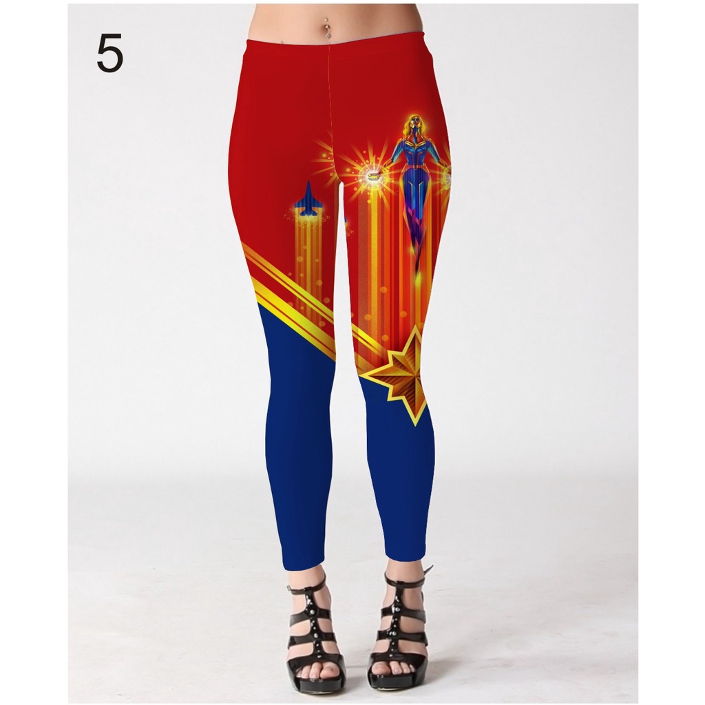 Calça Legging Feminina Academia Heróis Geek Capitã Marvel Carol