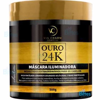 Máscara Ouro 24k Via Charm Cosméticos Hidratação Geléia Real